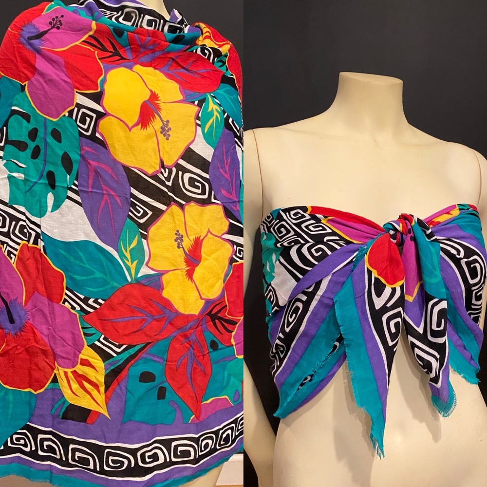 Vintage Super Colorful 90s Oversized Scarf